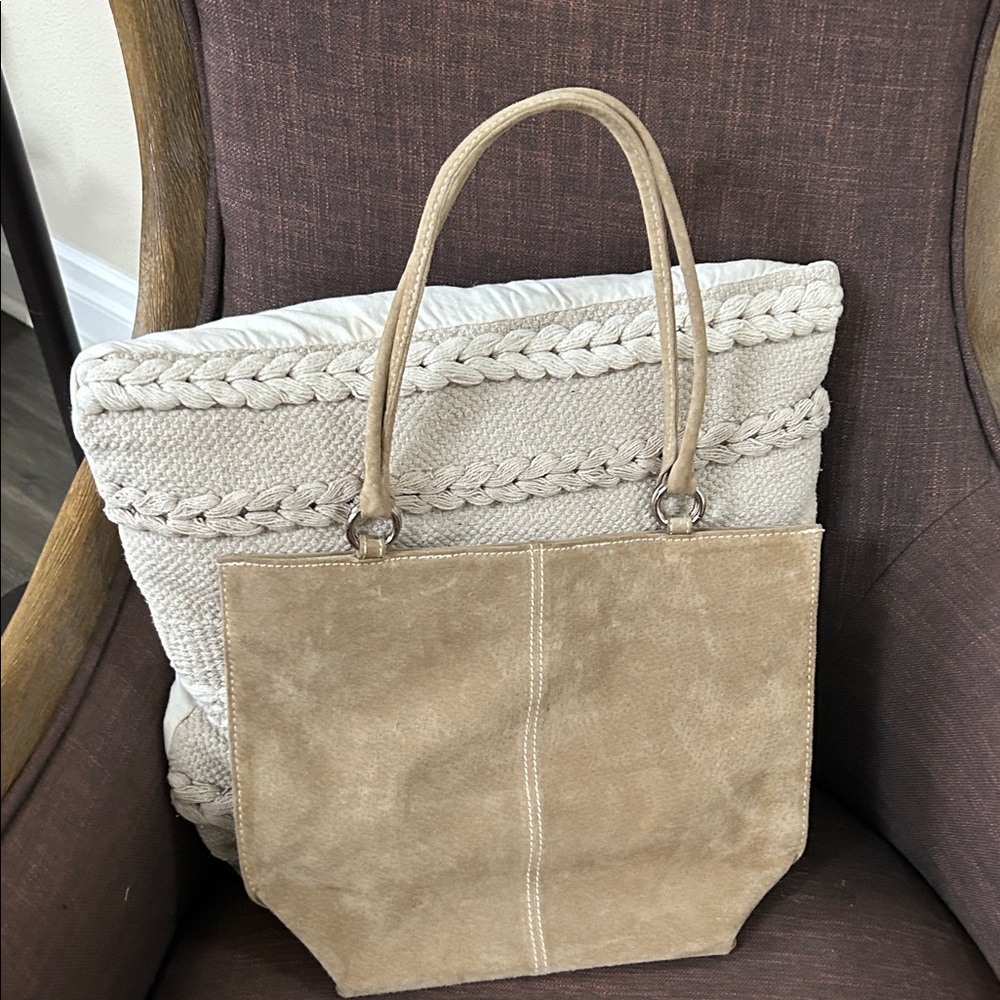 Elegant Tan Suede Tote Bag